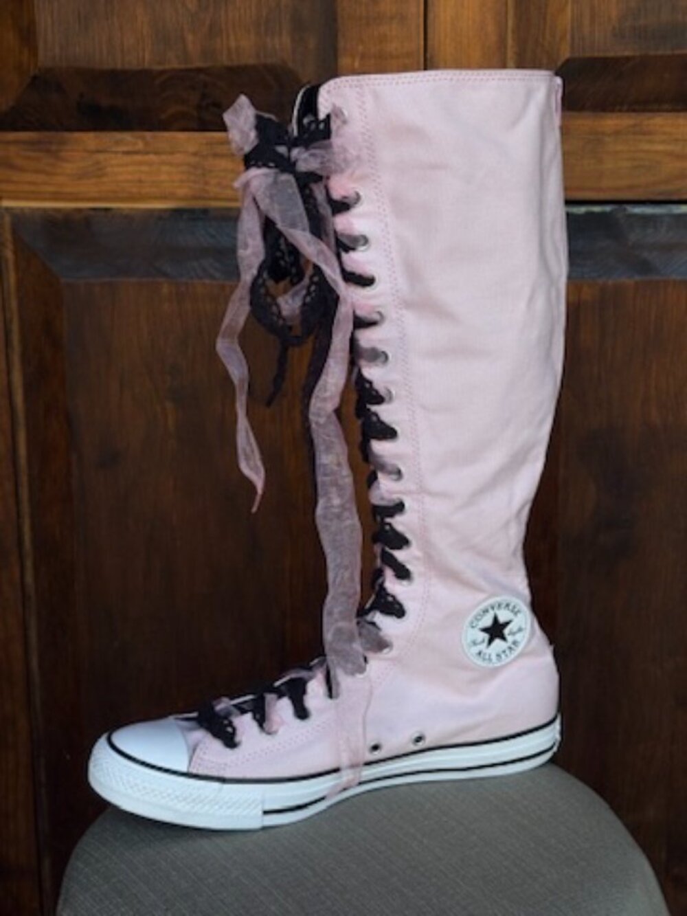 Converse Chuck Taylor XX-Hi Double Lace Summit Pink Knee High NWOB Size 10 W - Picture 9 of 14